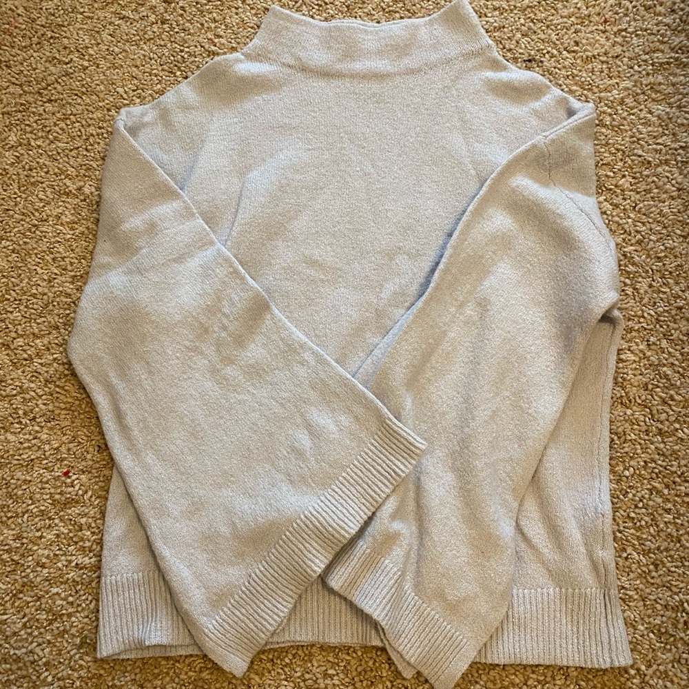 Light Gray Mock Neck Sweater